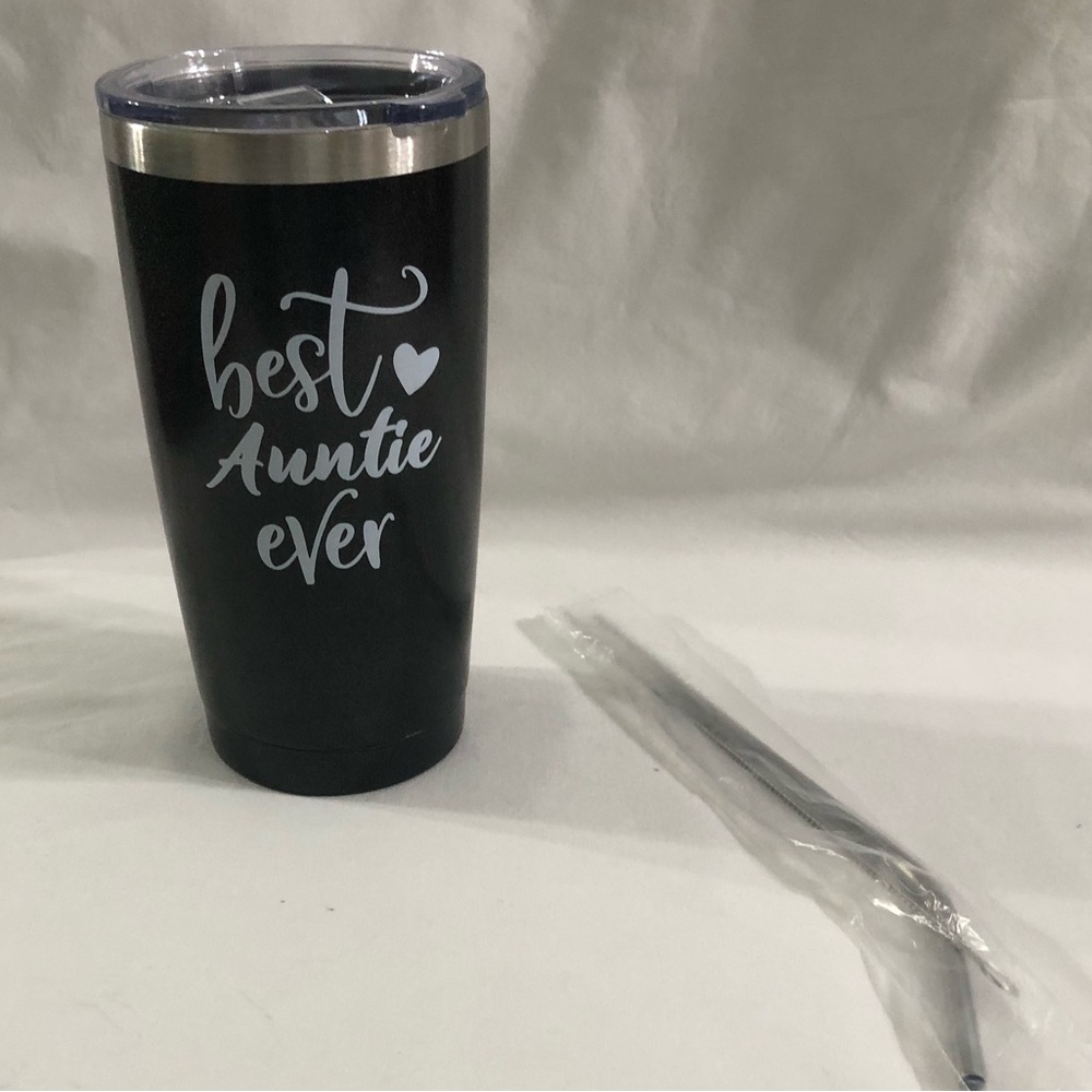 Best Auntie Ever Black Insulated Travel Tumbler stainless steel.2Oz